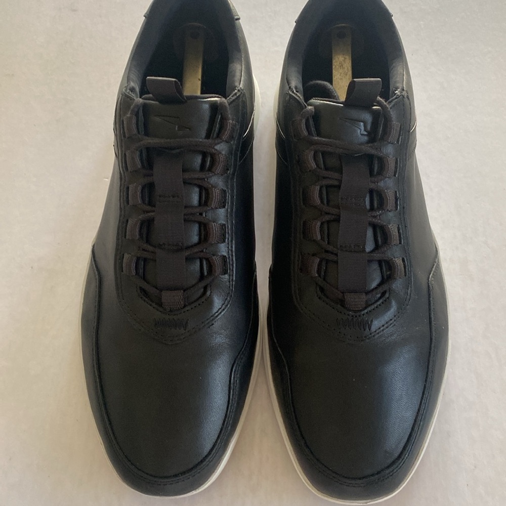 Wolf & Shepherd Jet Black Full Grain Italian Leather Trainers Men’s 11.5